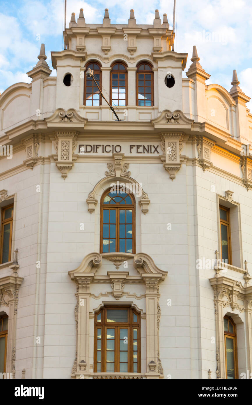 Sunset on old colonial architecture in the historic center of Lima Stock Photo