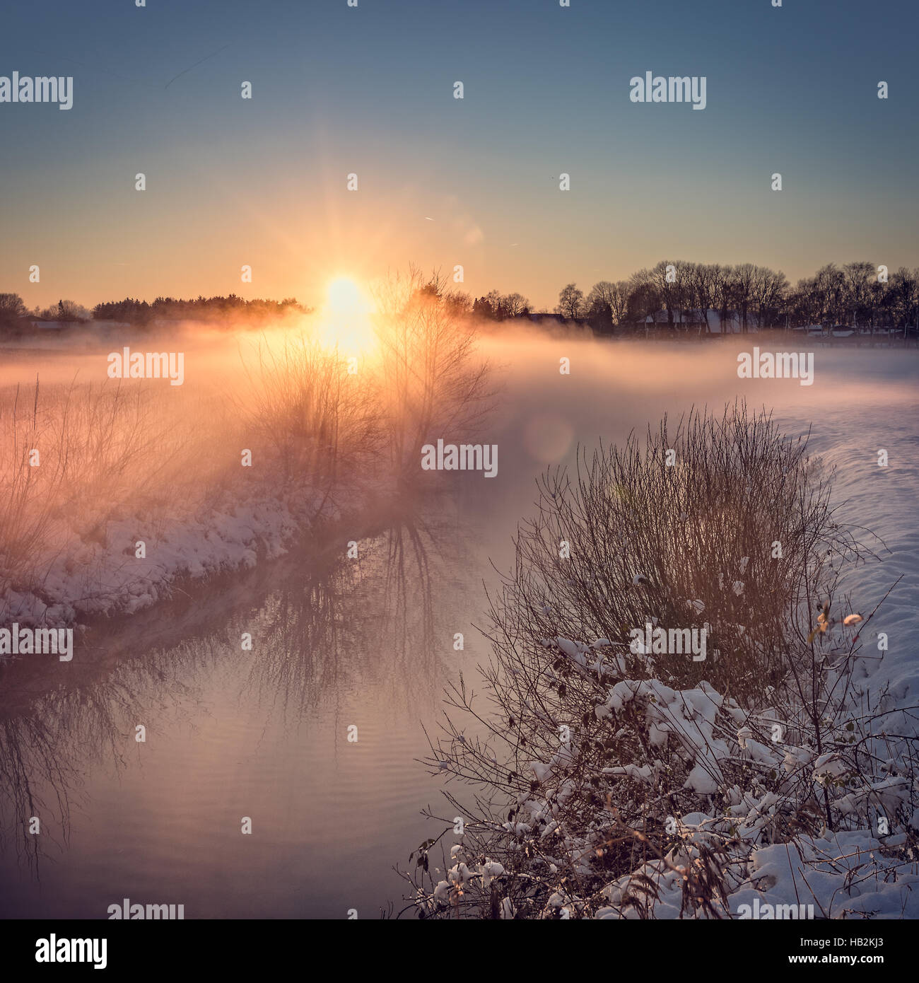 winter landscape with color look Stock Photo - Alamy