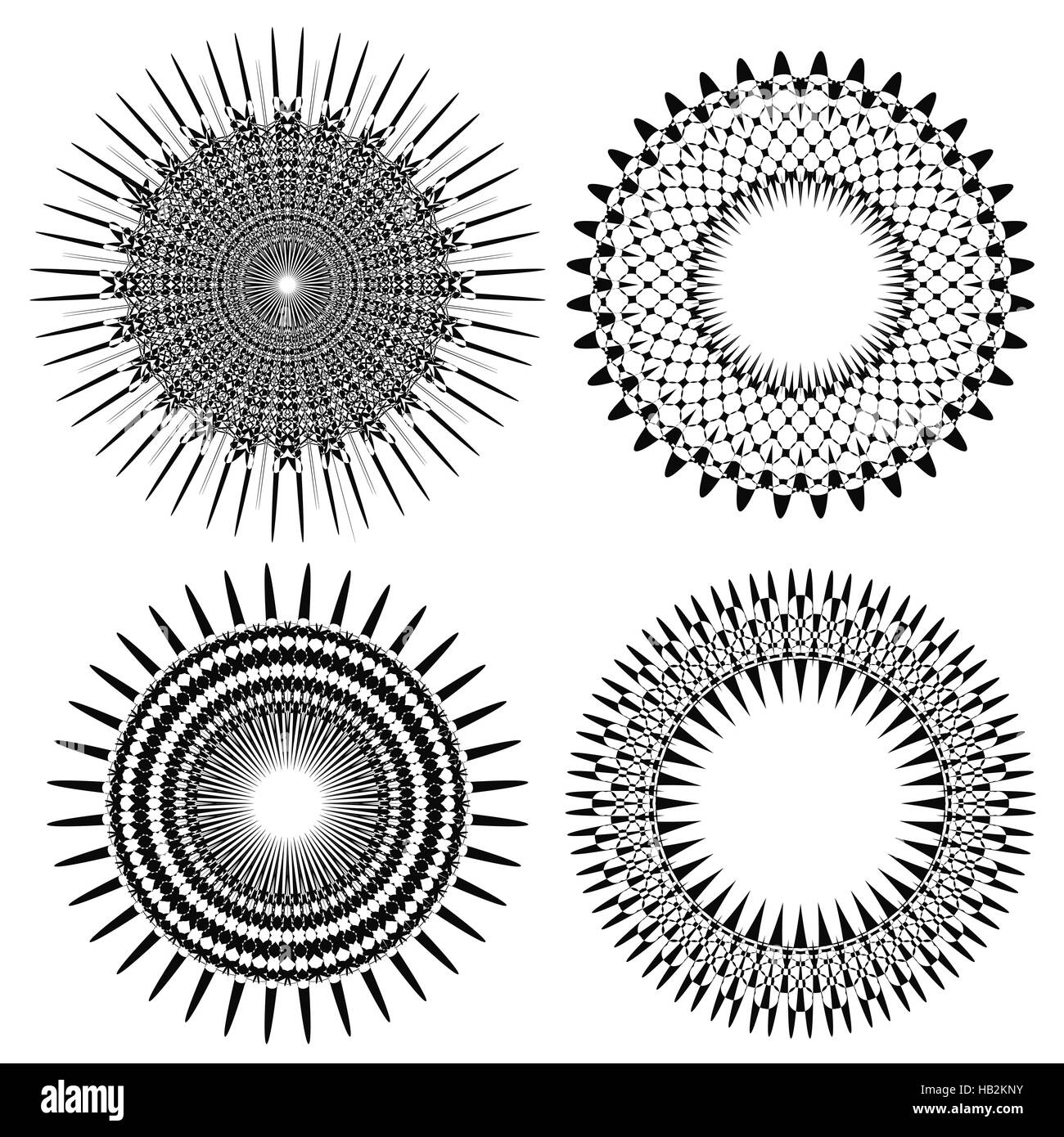 Set of Circle Geometric Ornaments Stock Photo