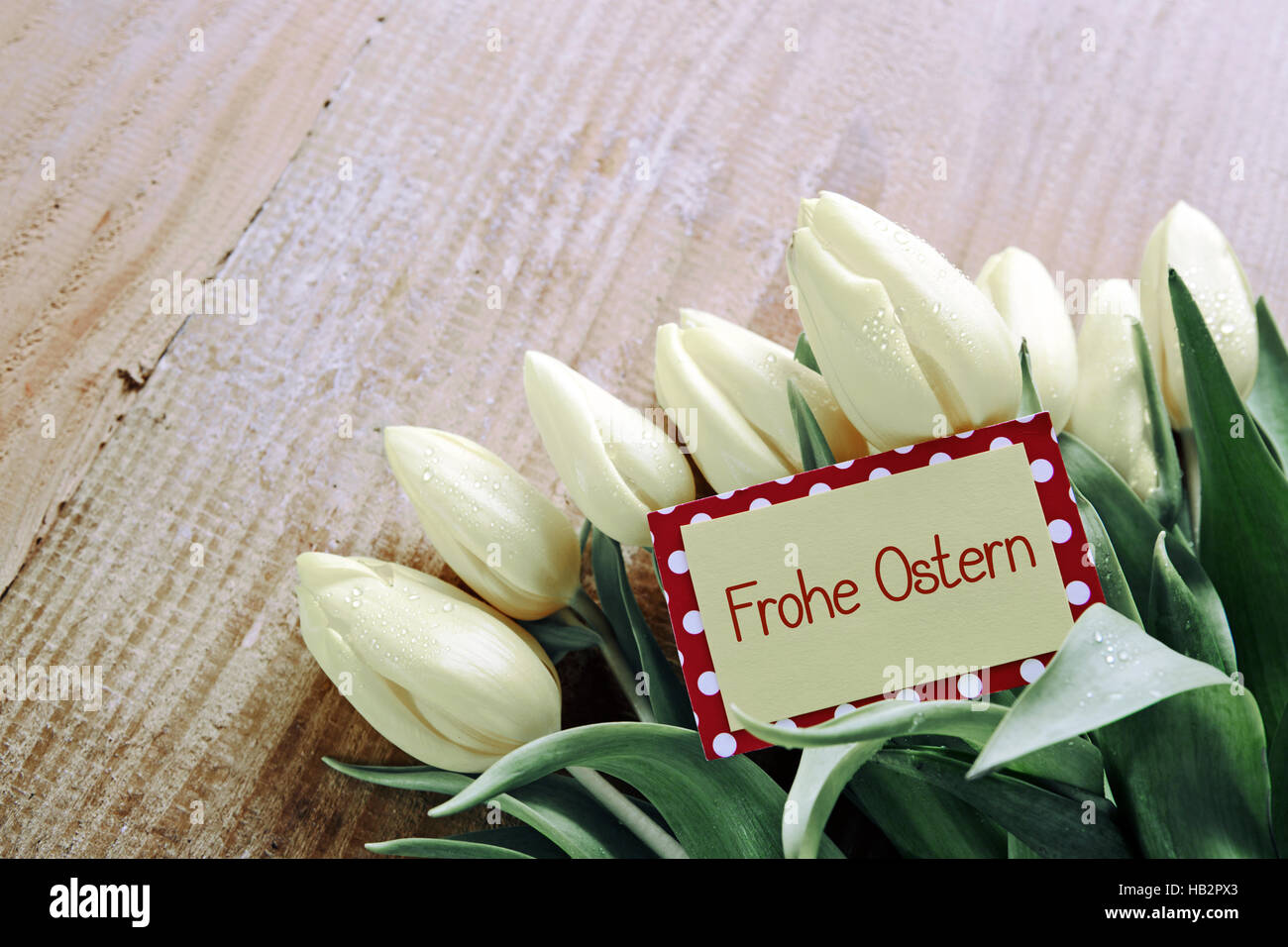 Frohe Ostern card. Stock Photo