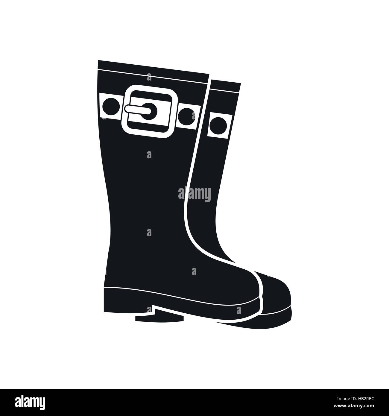 Rubber boots black simple icon Stock Vector Image & Art - Alamy
