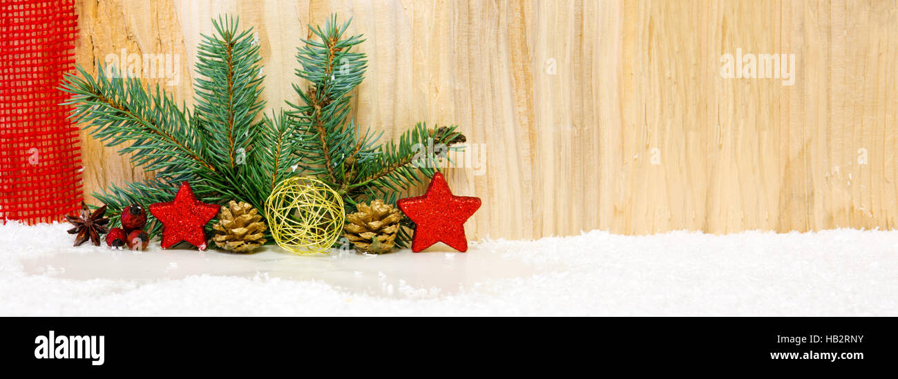 Christmas decoration isolated on wooden. Stock Photo