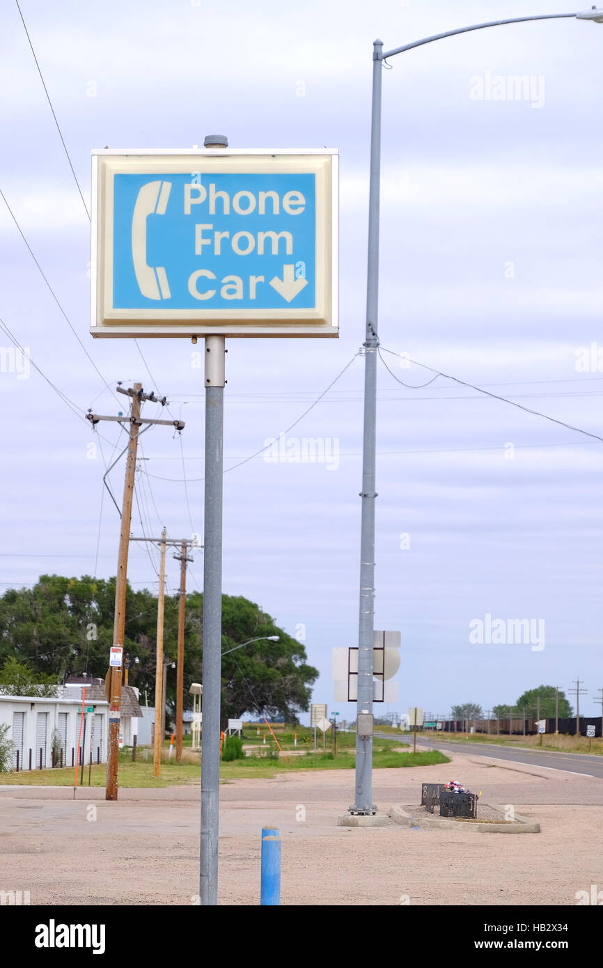 Road sign phone booth hires stock photography and images Alamy