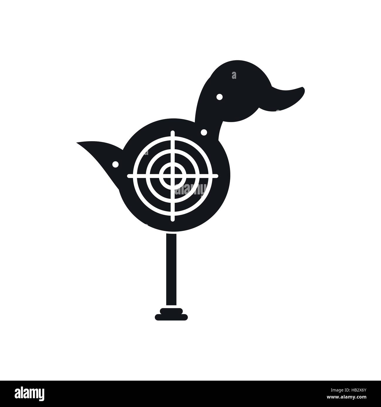 Duck target black simple icon Stock Vector