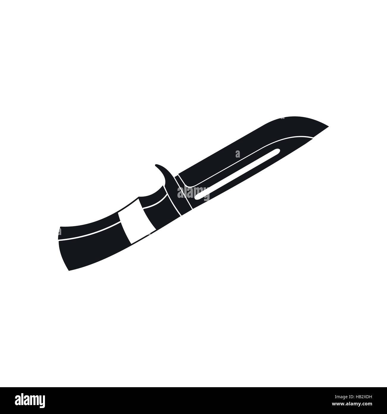 Hunting knife black simple icon Stock Vector