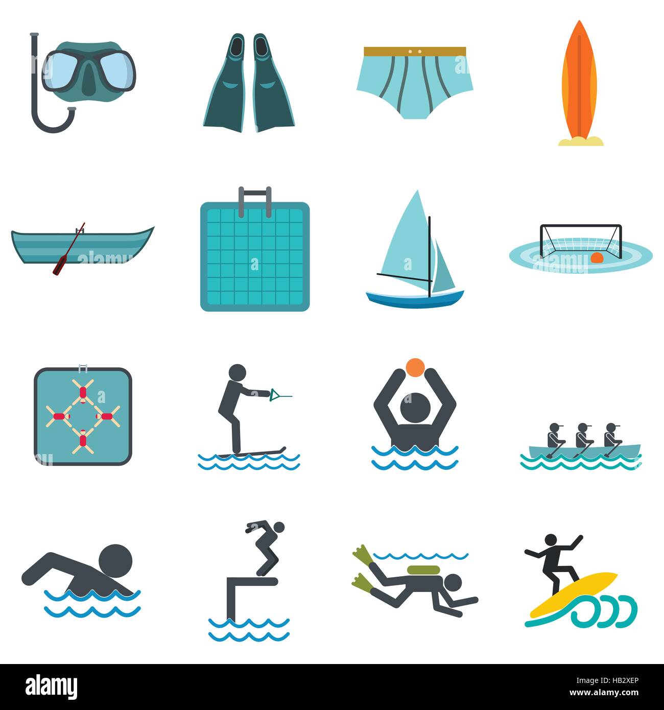 Water sport flat icons Stock Vector Image & Art - Alamy