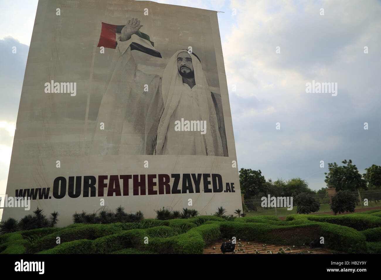 Abu Dhabi, ourfatherzayed campaign Stock Photo
