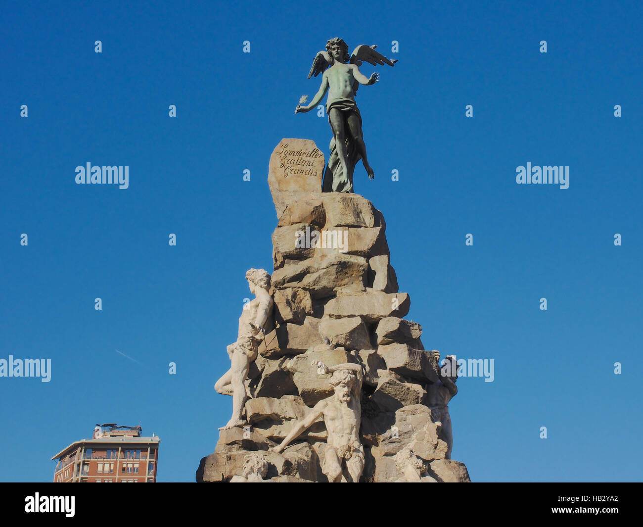 Traforo del Frejus statue in Turin Stock Photo