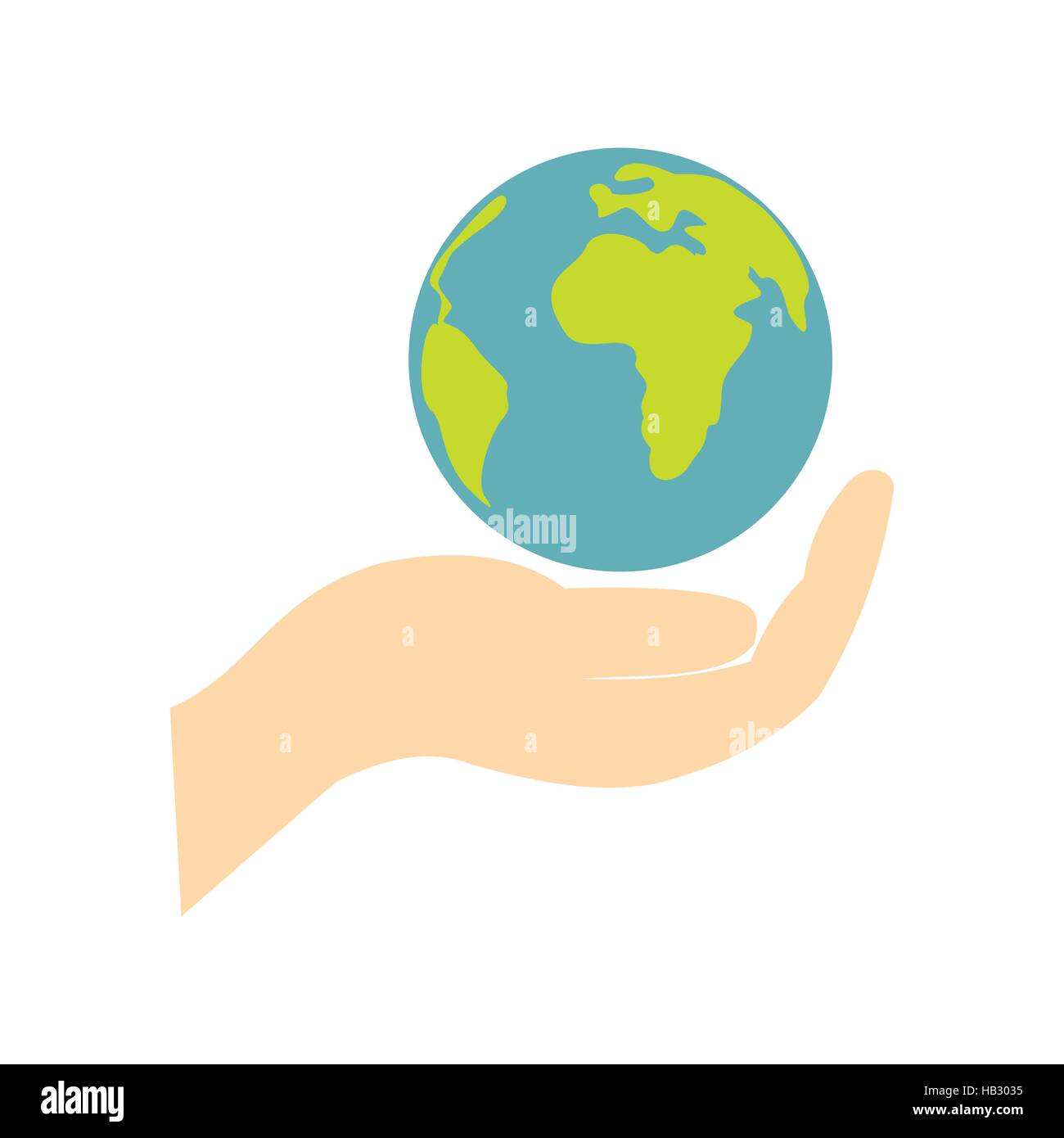 Globe in hand flat icon Stock Vector Image & Art - Alamy