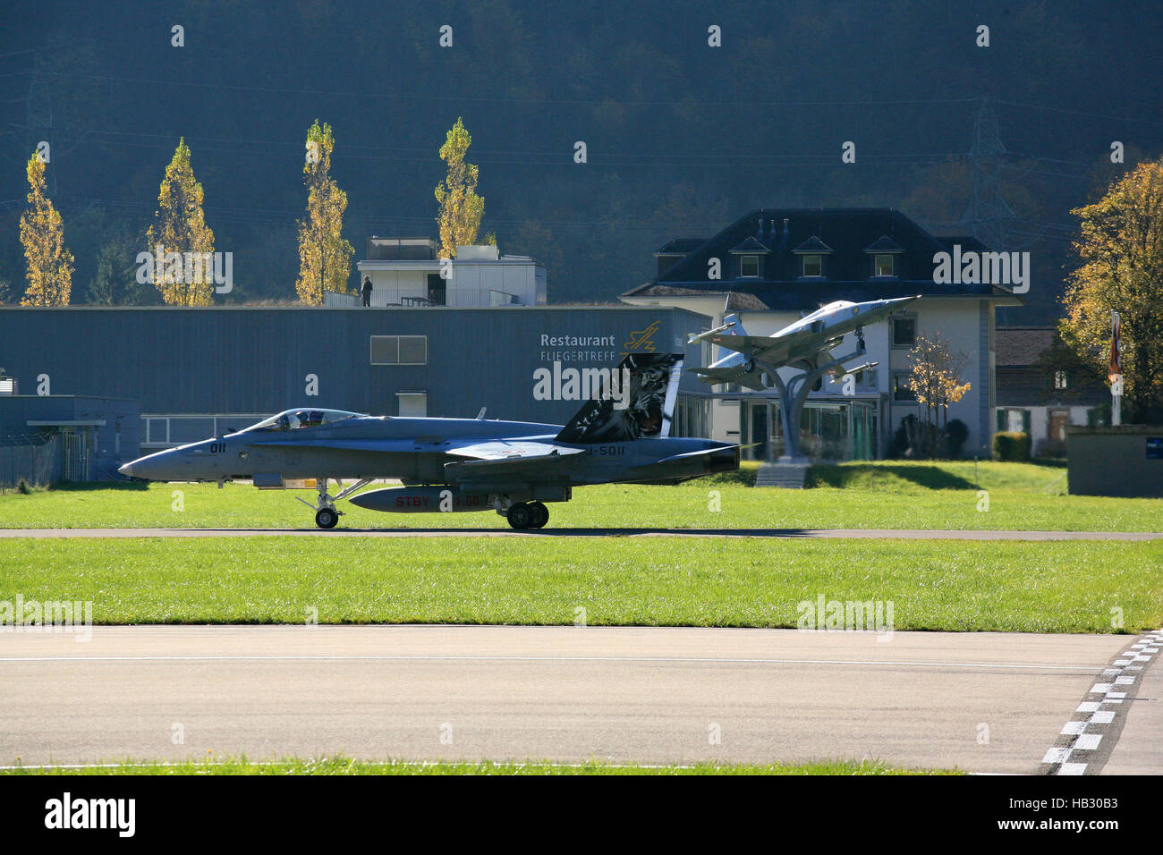 Schweiz, Meiringen, Flugplatz, FA 18 Hornet Stock Photo