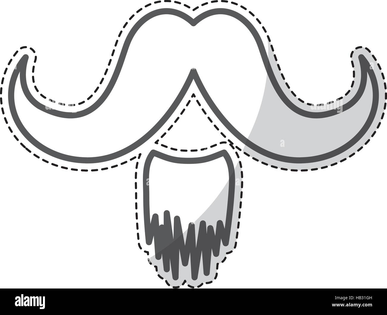 sticker of mustache icon over white background. hipster style design ...