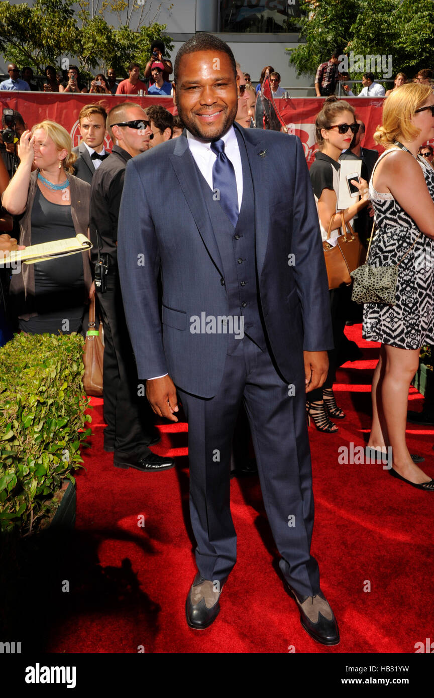 Actor Anthony Anderson arrives at the 2014 ESPY Awards at Nokia Theatre L.A. Live on July 16, 2014 in Los Angeles, California. Stock Photo