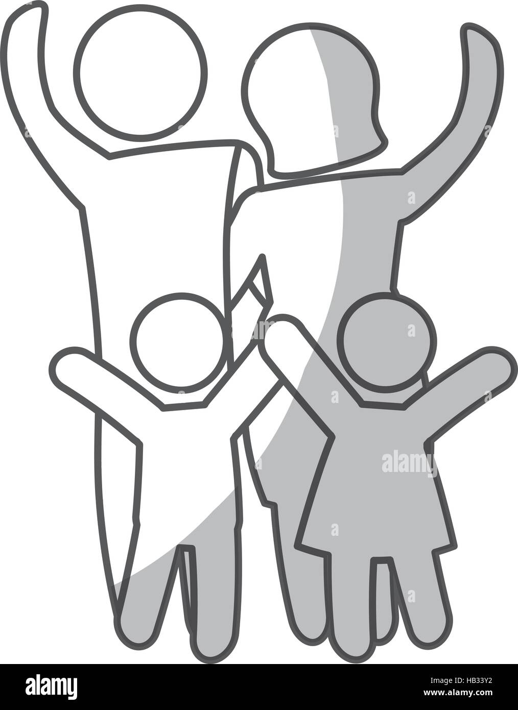 family of parents and kids icon over white background. pictogram design ...