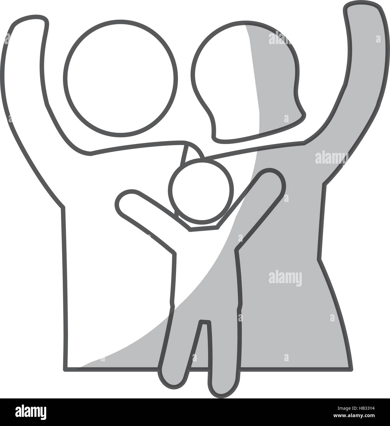family of parents and kid icon over white background. pictogram design ...
