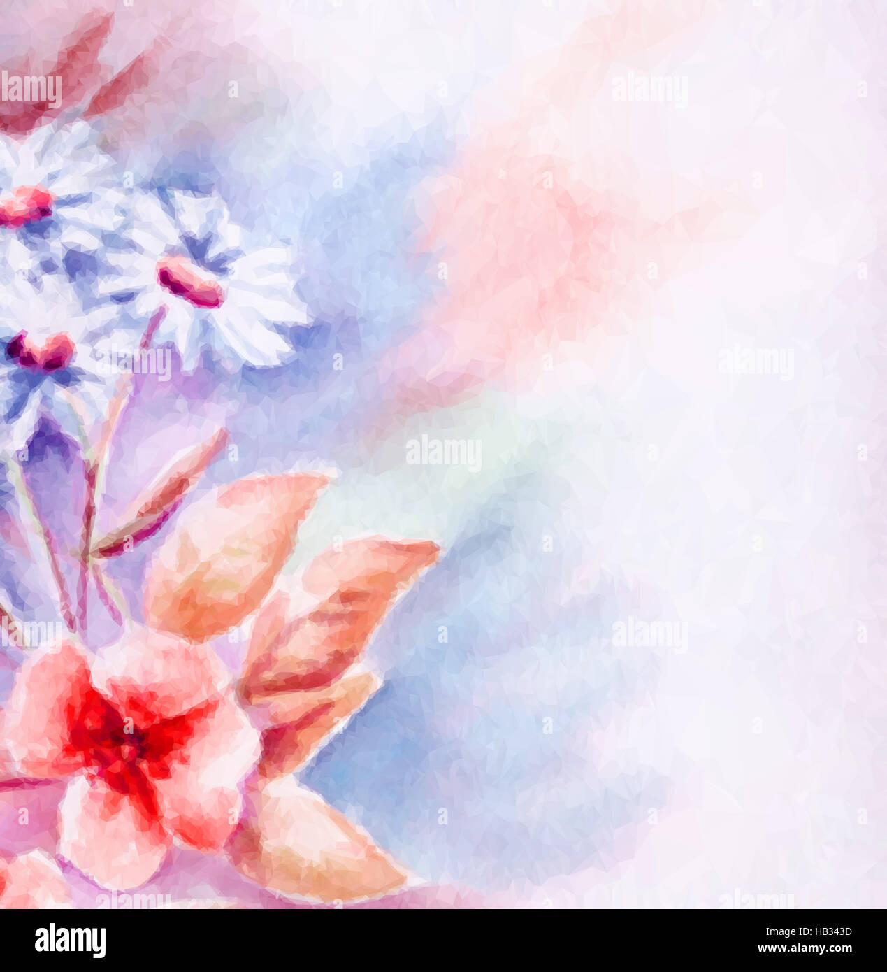 Floral Low Poly Pattern Stock Photo - Alamy