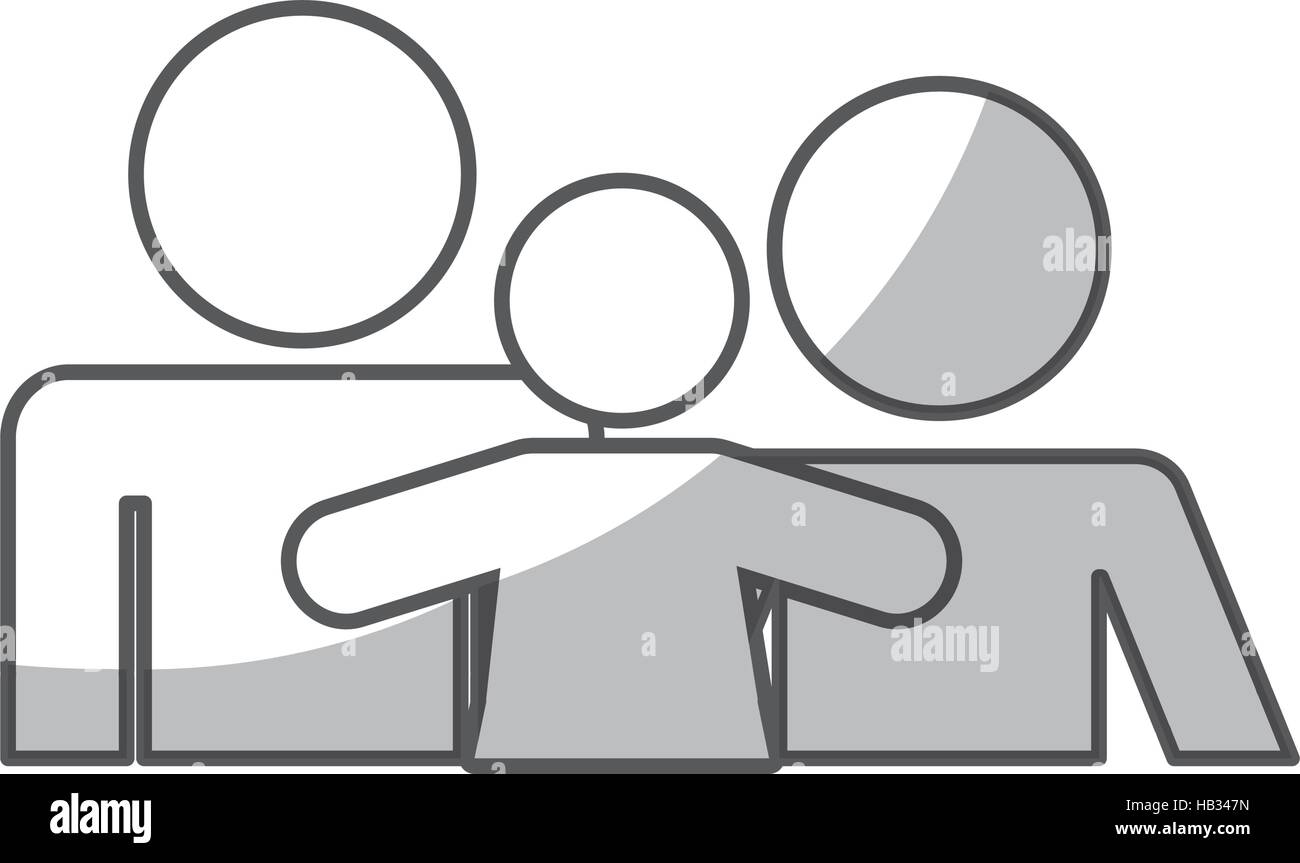 family of parents and kid icon over white background. pictogram design ...