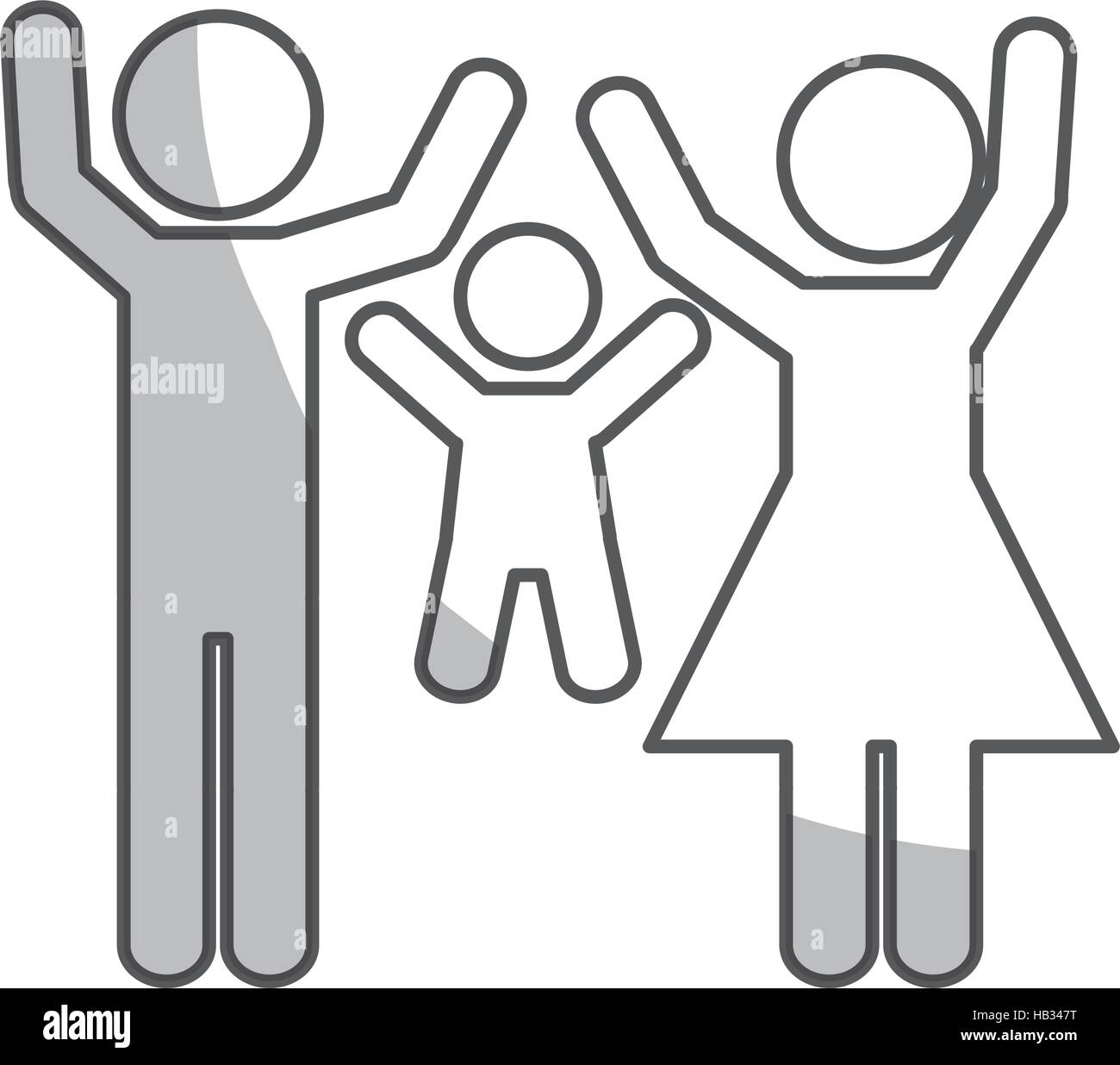 family of parents and kid icon over white background. pictogram design ...