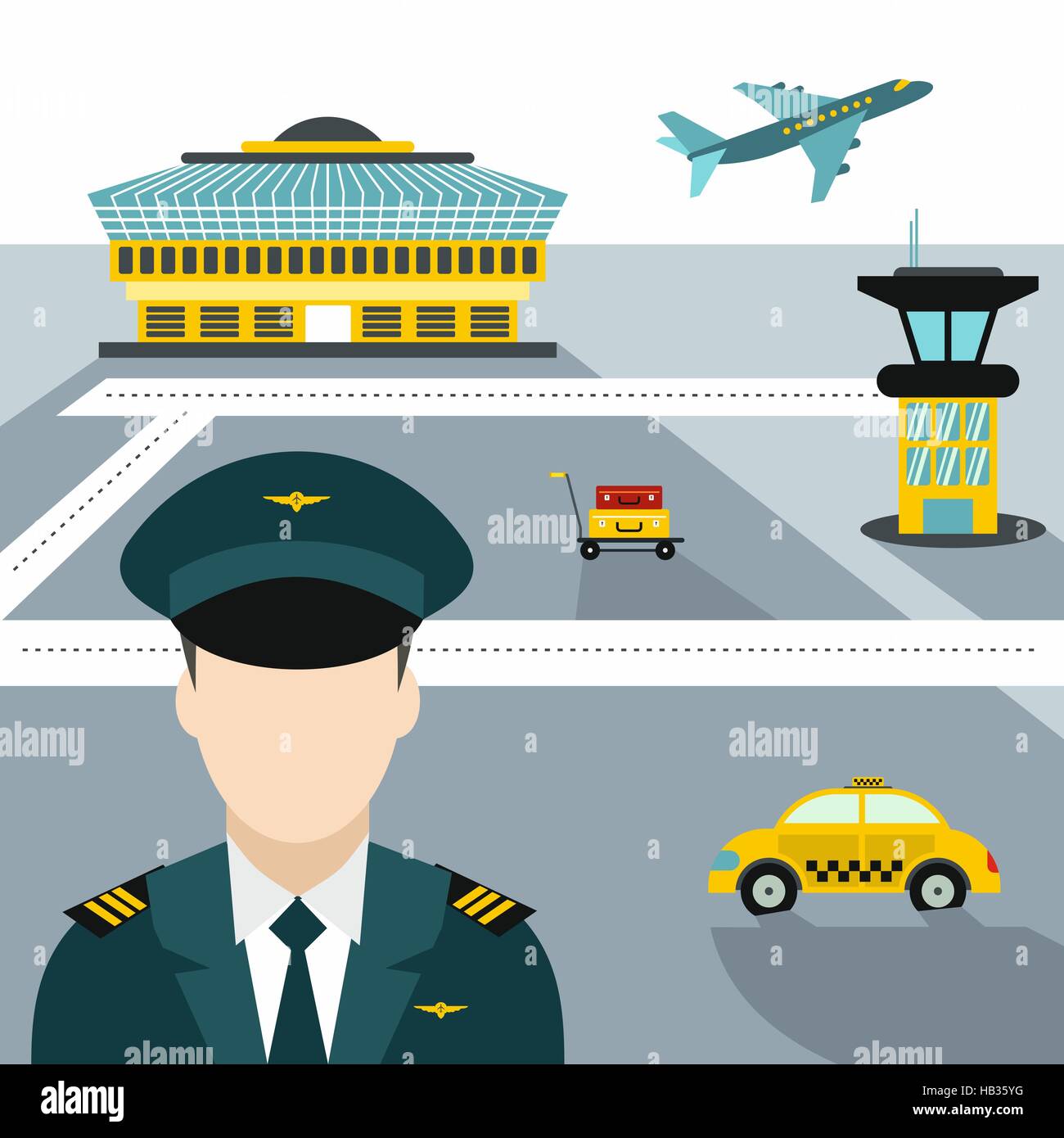 Airport flat concept Stock Vector Image & Art - Alamy