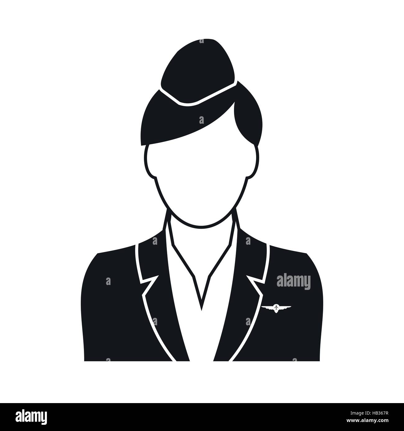 Stewardess black simple icon Stock Vector