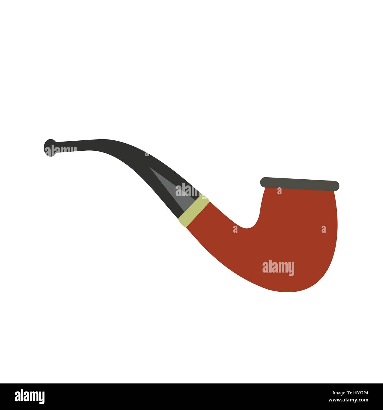 Tobacco pipe flat icon Stock Vector