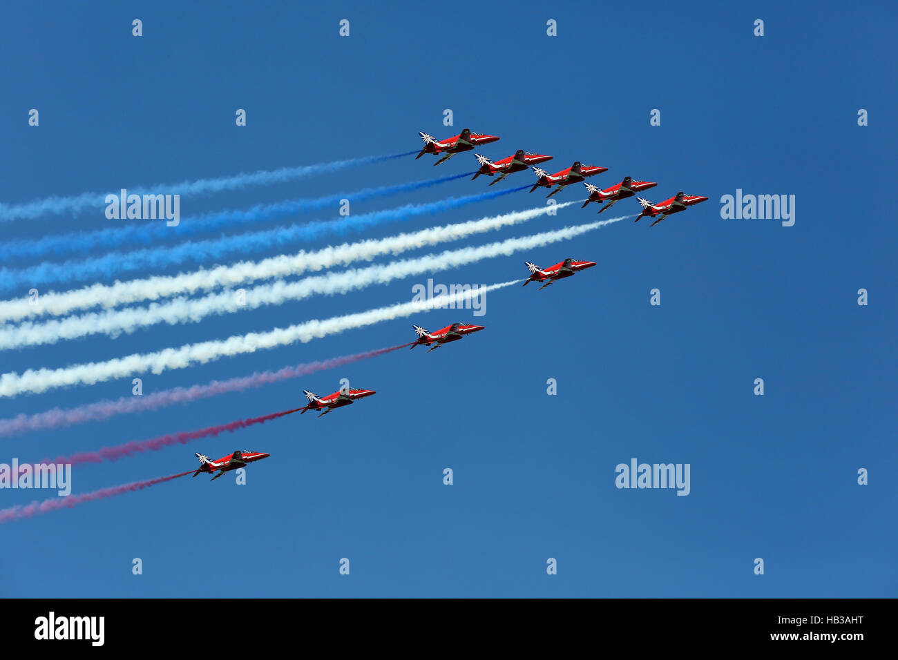 Payerne Flugshow Red Arrows Stock Photo