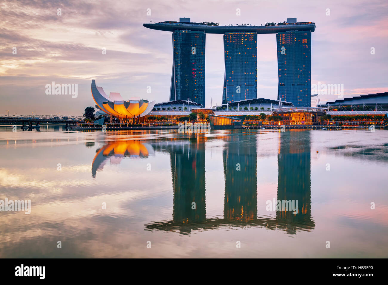 Overview of the marina bay in Singapore Stock Photo