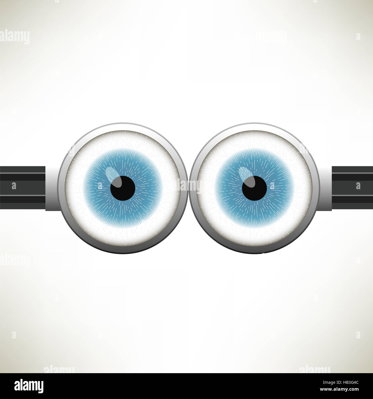 Goggle with Two Blue Eyes Stock Photo Alamy