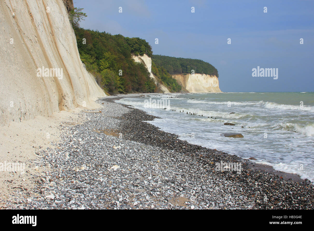White cliffs of Rugen Island, Germany Stock Photo