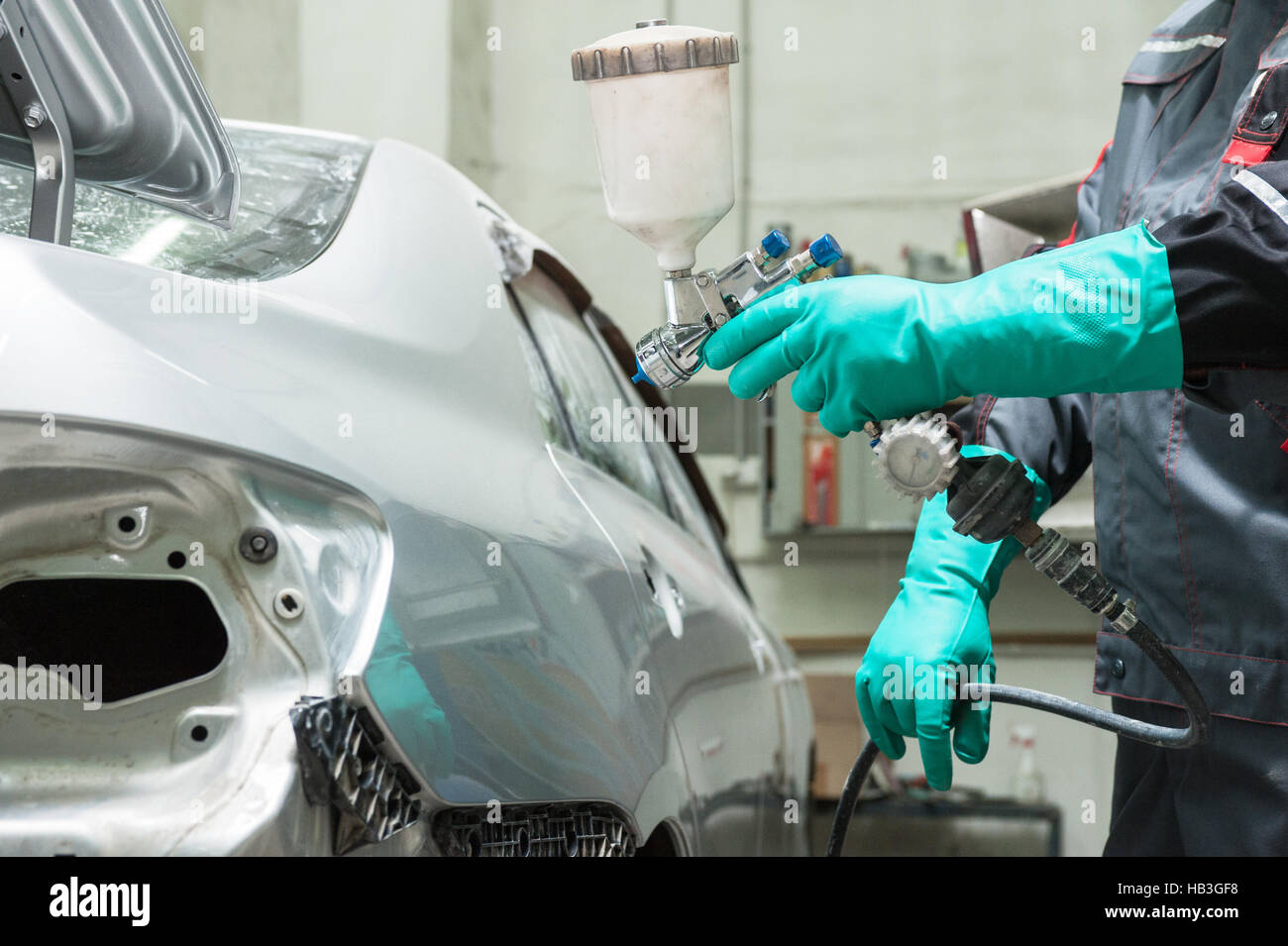 painting a car Stock Photo