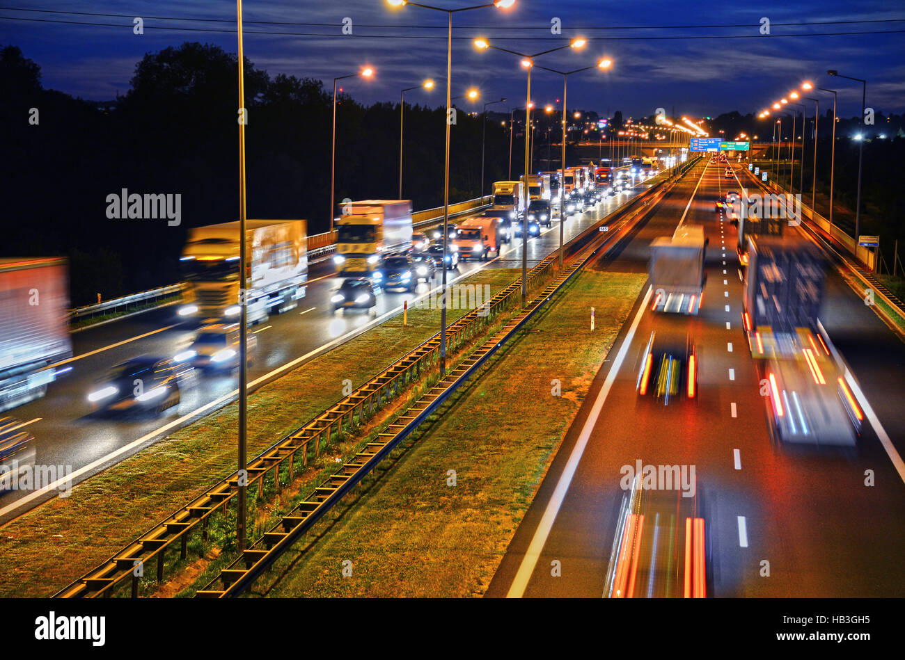 Controlledaccess highway in Poznan Stock Photo Alamy