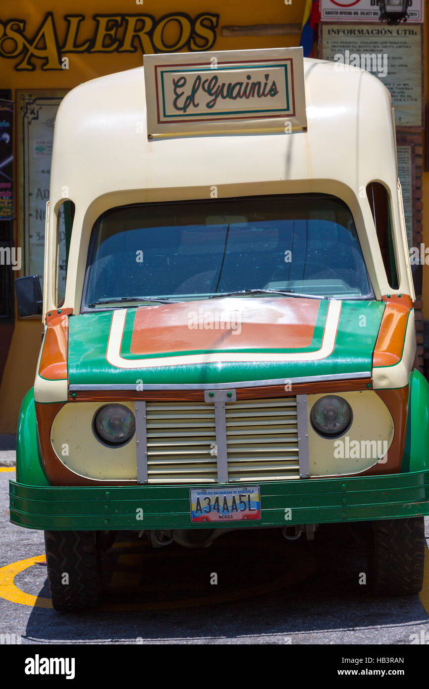 Ice cream vintage truck in Venezuela Stock Photo