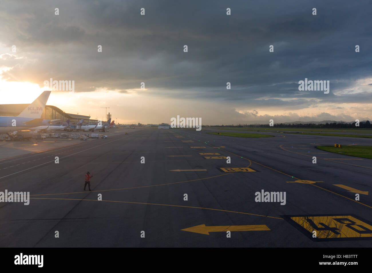 Airplanes on the runway of Bogota airport, Colombia Stock Photo - Alamy