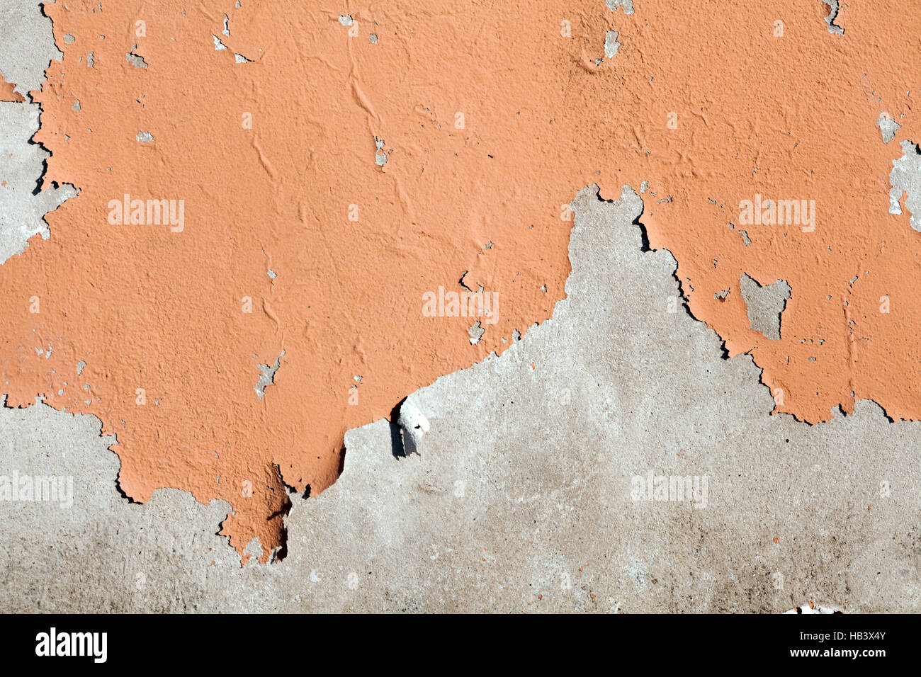 peeling painted cement wall Stock Photo