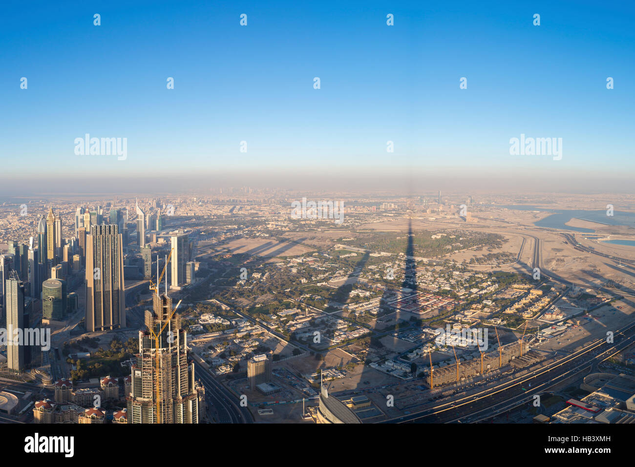 Aerial view of downtown in Dubai with blue sky Stock Photo - Alamy