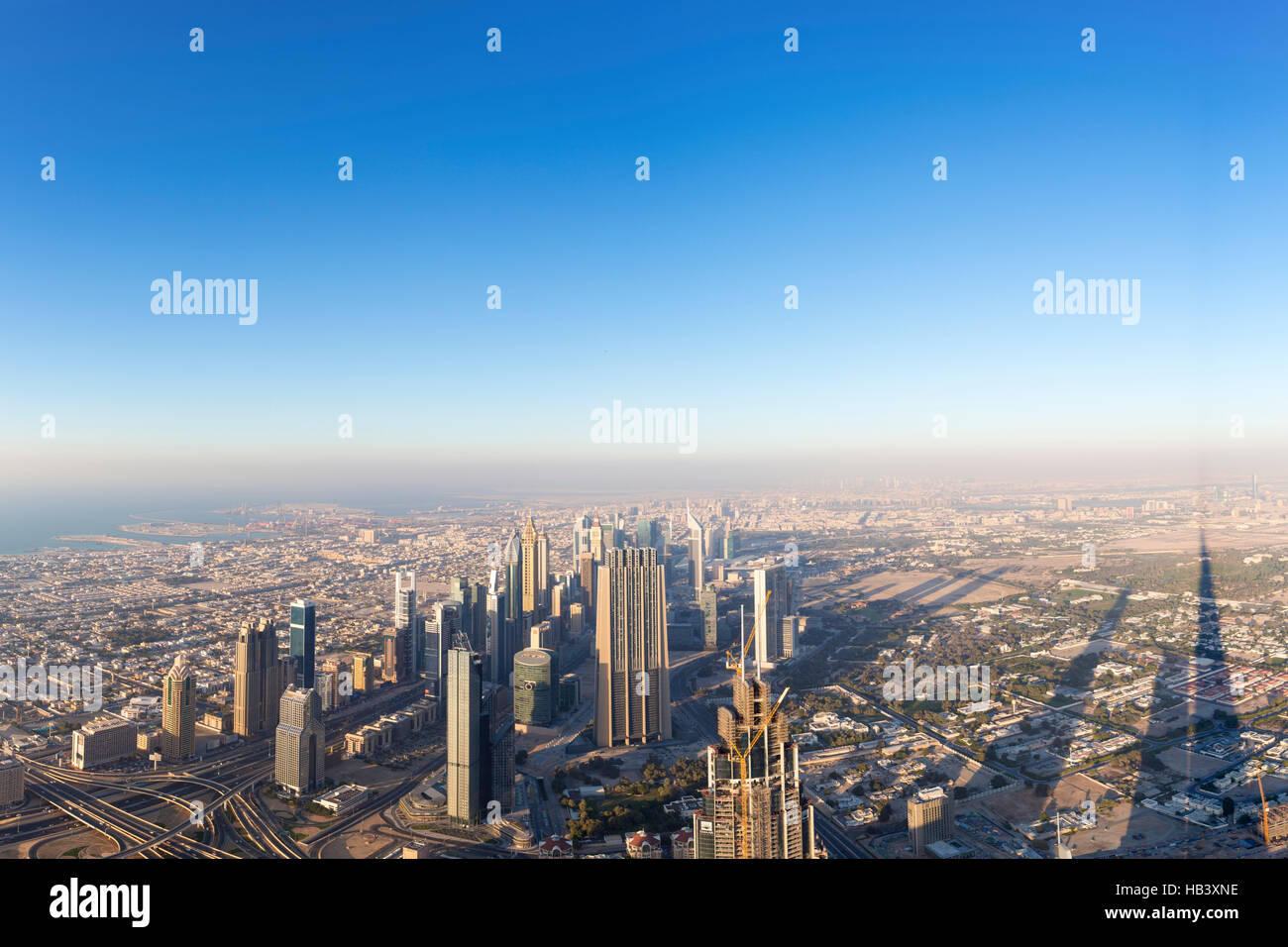 Aerial view of downtown in Dubai with blue sky Stock Photo - Alamy