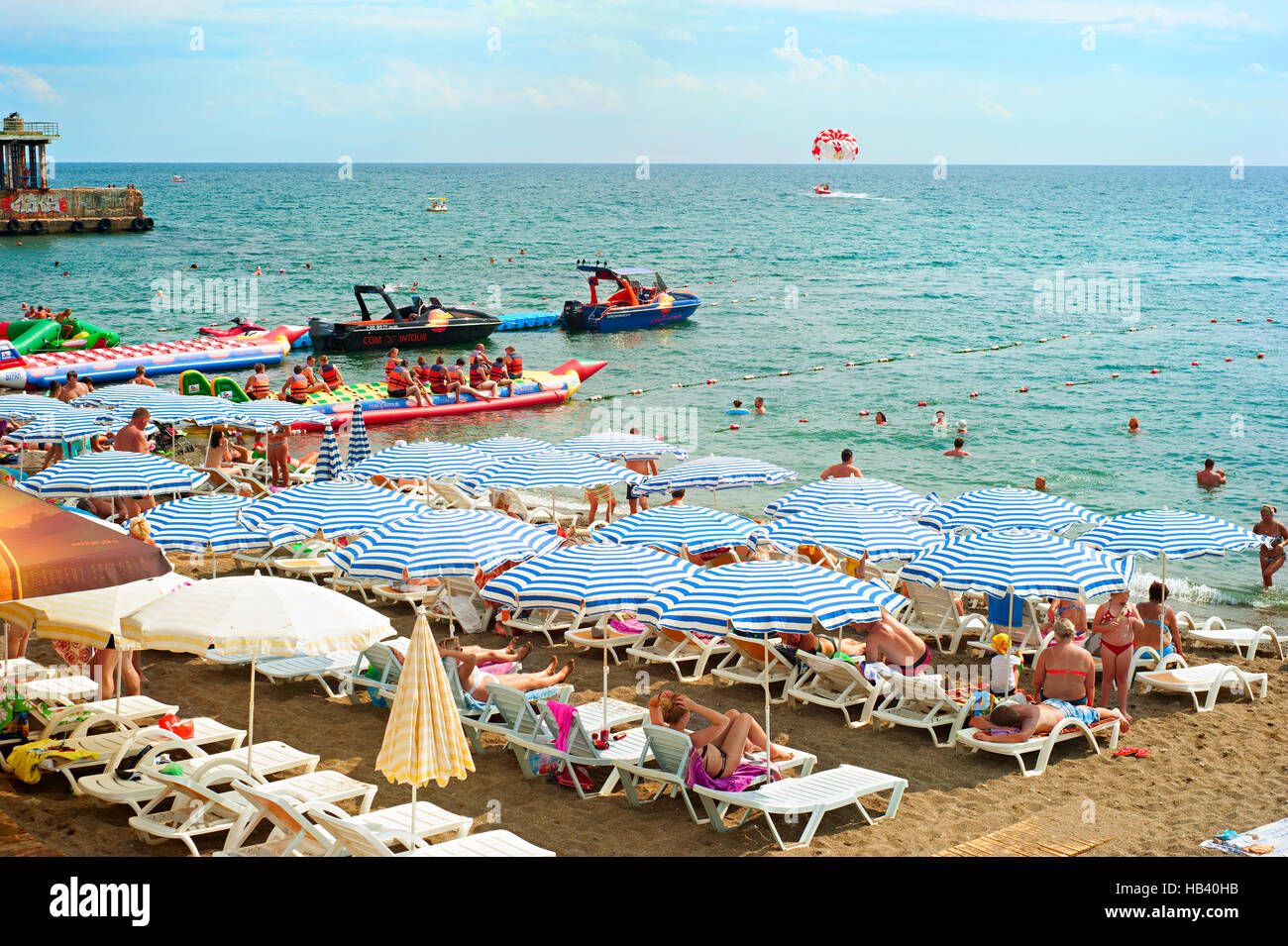 Crimea Black sea beach Stock Photo