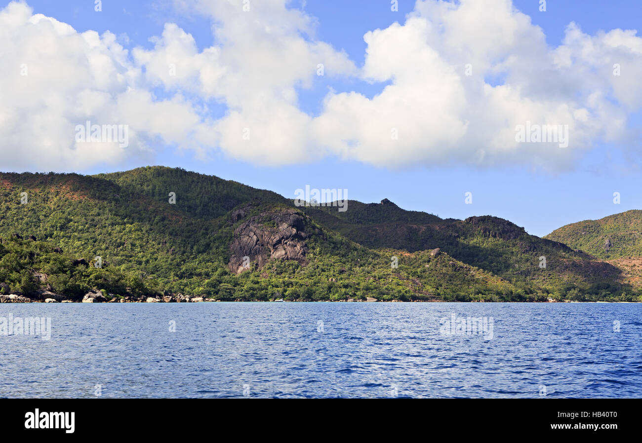Beautiful Praslin Island in Indian Ocean Stock Photo - Alamy