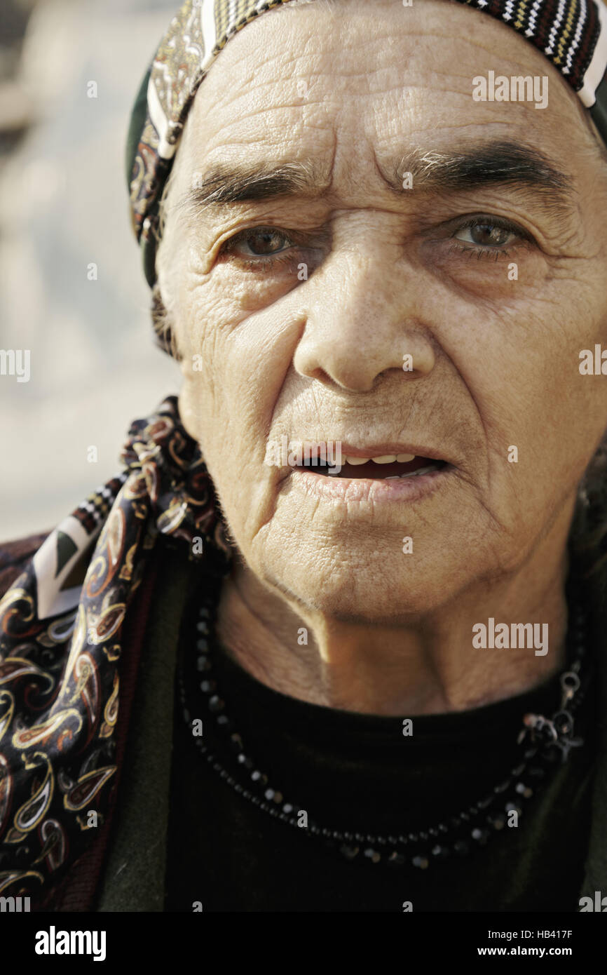 Elderly woman closeup Stock Photo