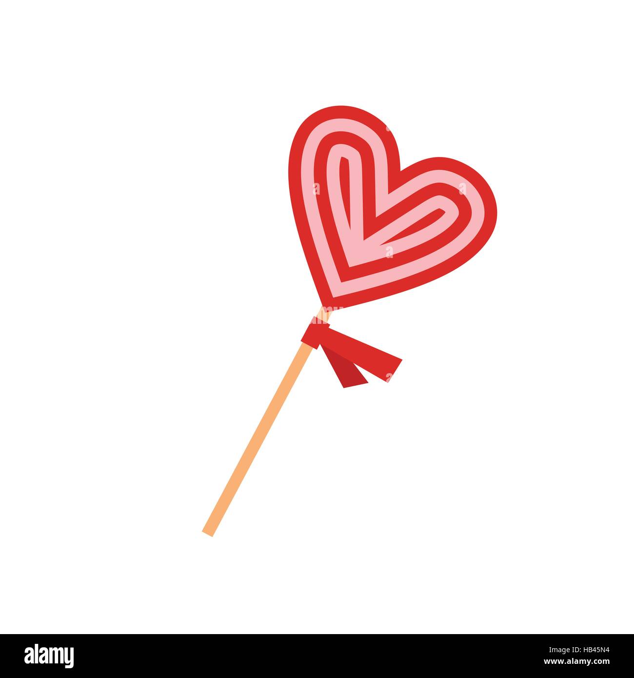 Valentine Day lollipop flat icon Stock Vector