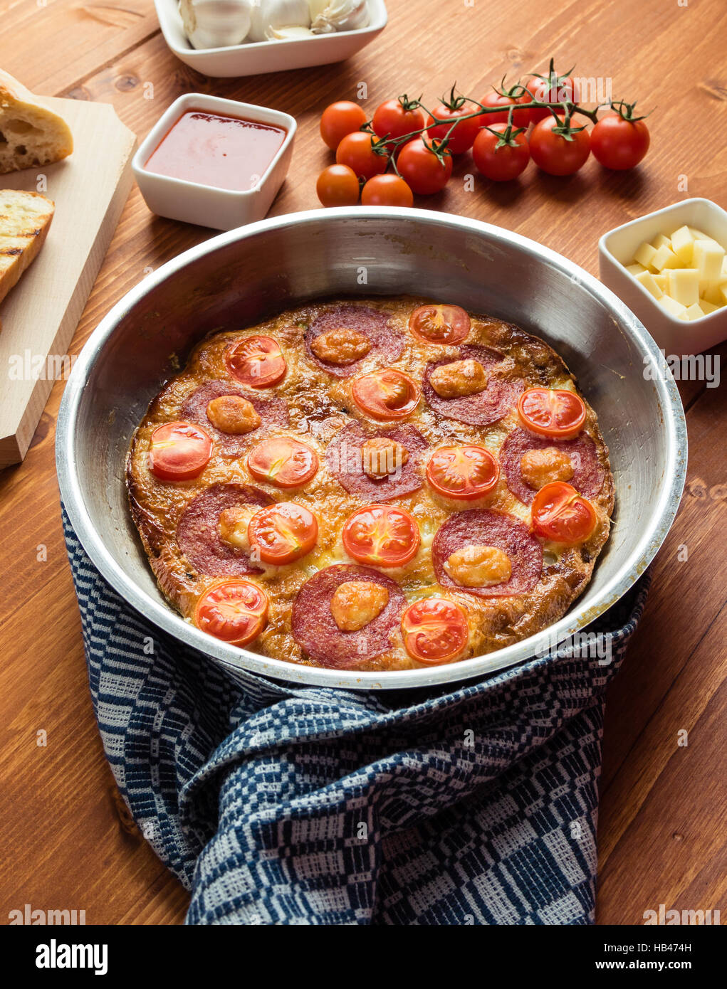 frittata in pan Stock Photo Alamy