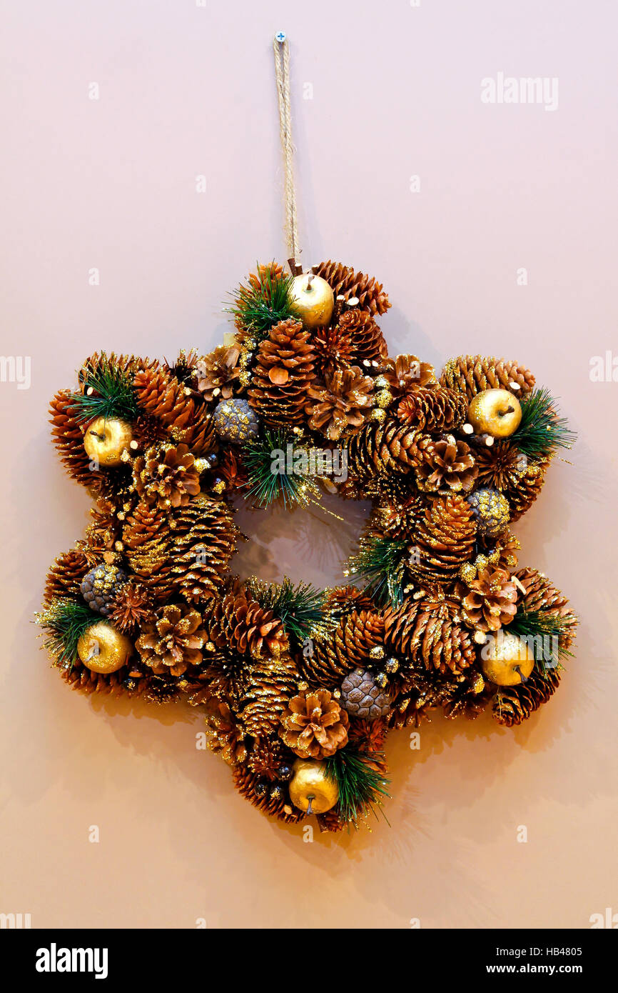 Cone wreath Stock Photo