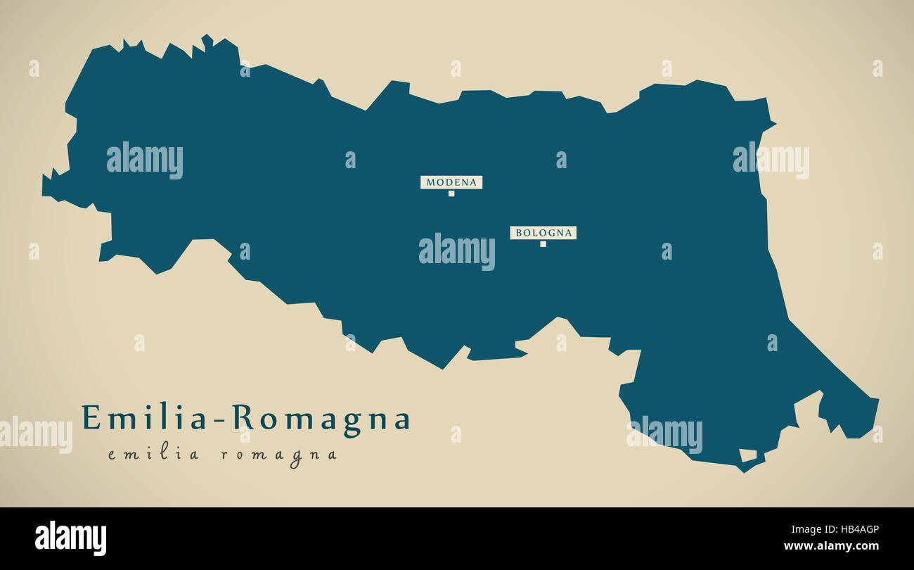 Modern Map Emilia Romagna IT Italy Stock Photo Alamy Modern Map Emilia Romagna It Italy HB4AGP