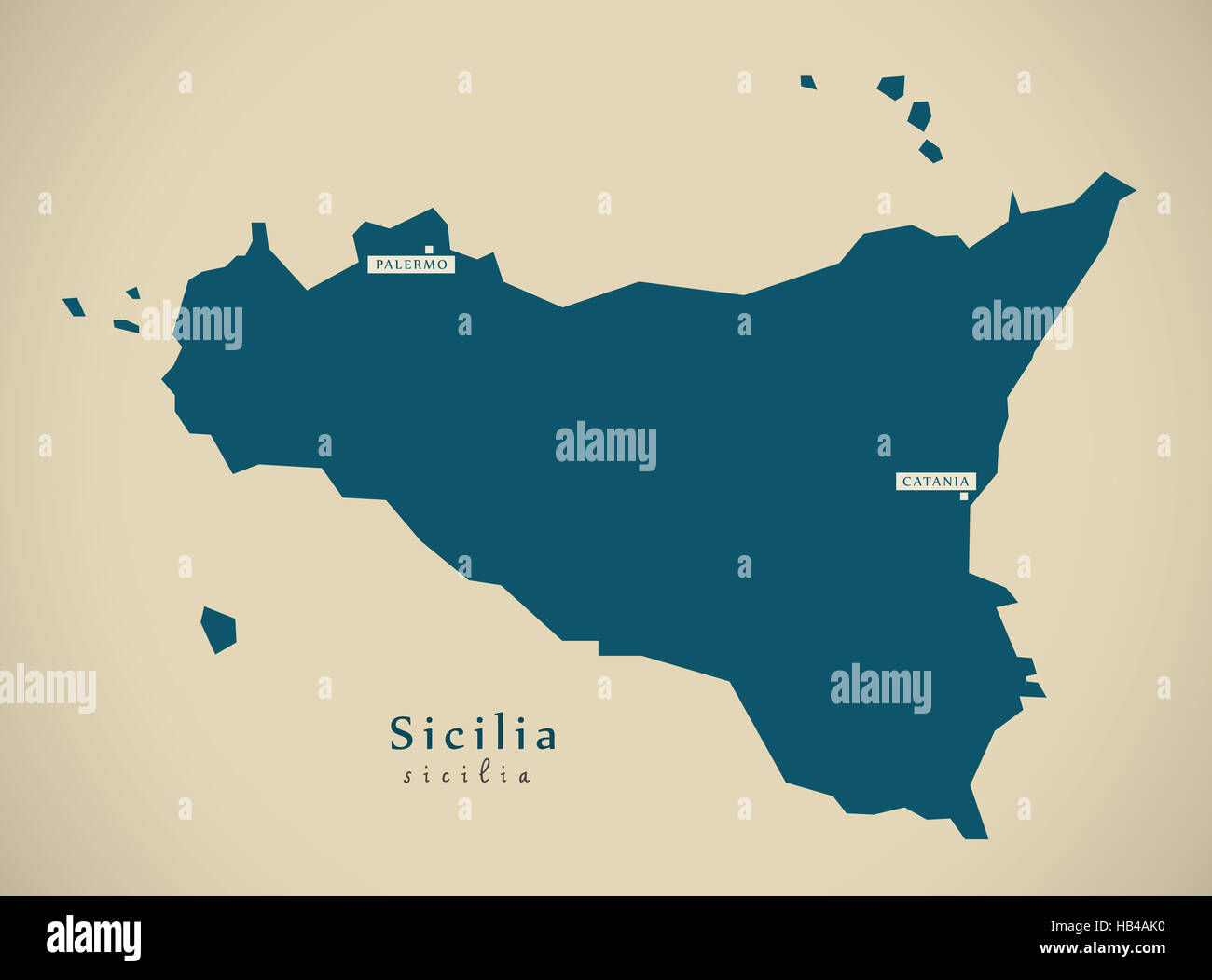 Modern Map - Sicilia IT Italy Stock Photo