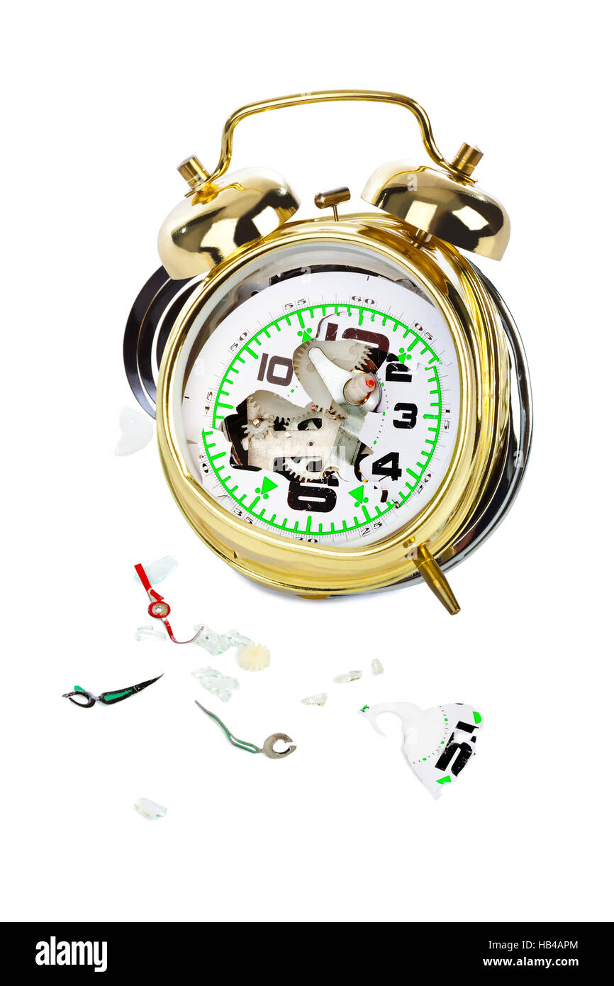 Broken alarm clock Stock Photo Alamy