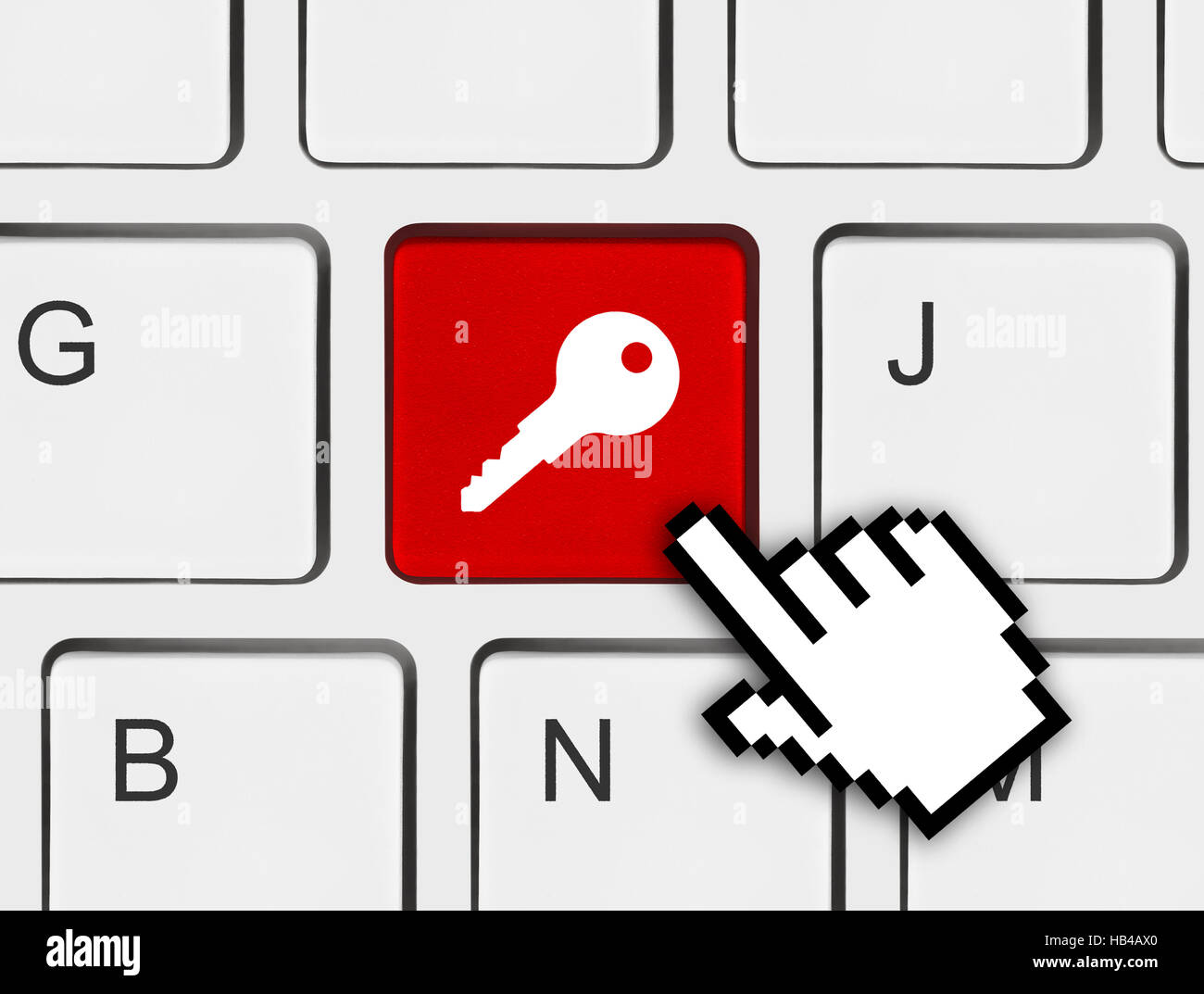 Computer keyboard with security key Stock Photo - Alamy