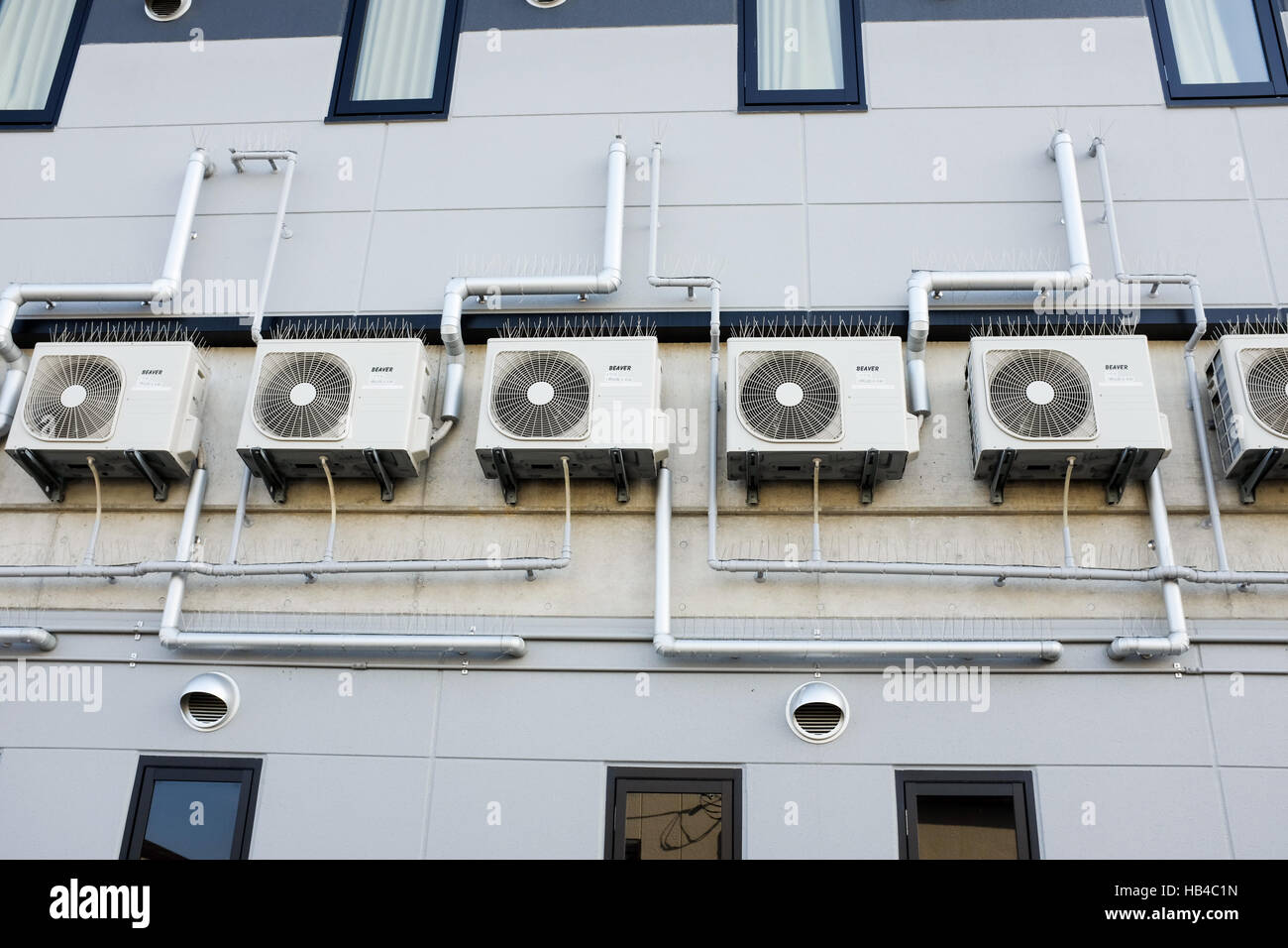 Air conditioners on the outside of a building in Japan Stock Photo Alamy