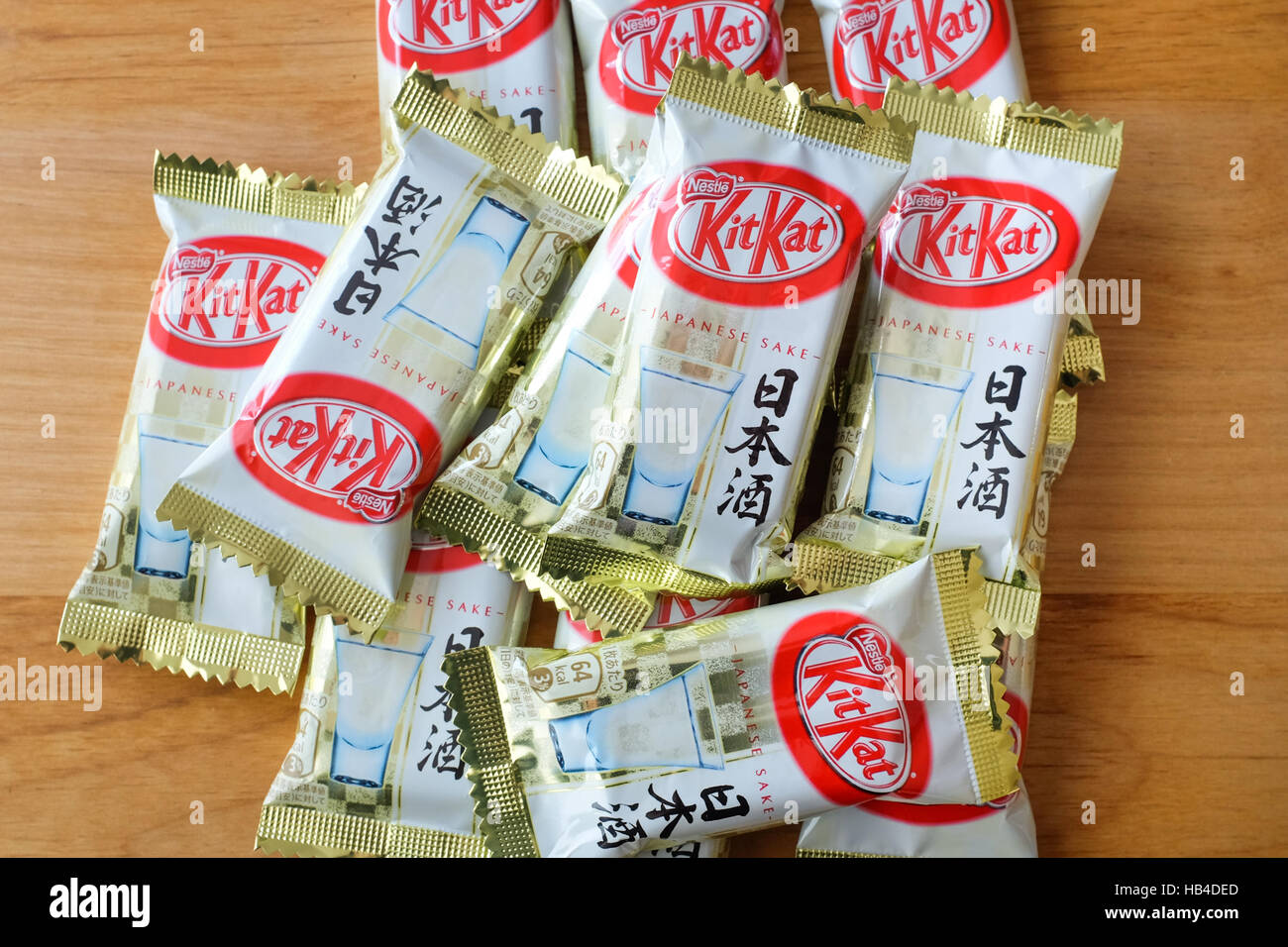 A sakeflavoured KitKat sold in Japan. Contains 0.8 percent alcohol