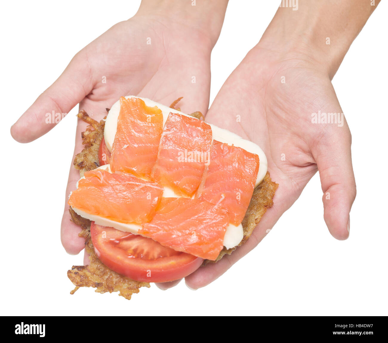 sandwich with red fish Stock Photo