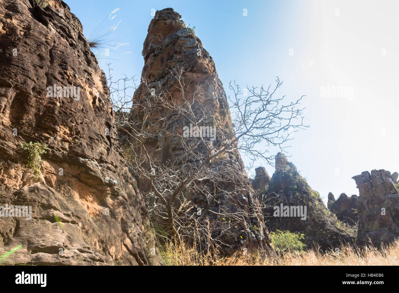 The peaks of Sindou Stock Photo Alamy