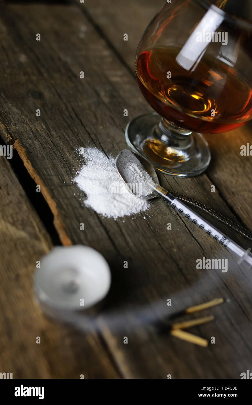 concept drug syringe spoon Stock Photo Alamy